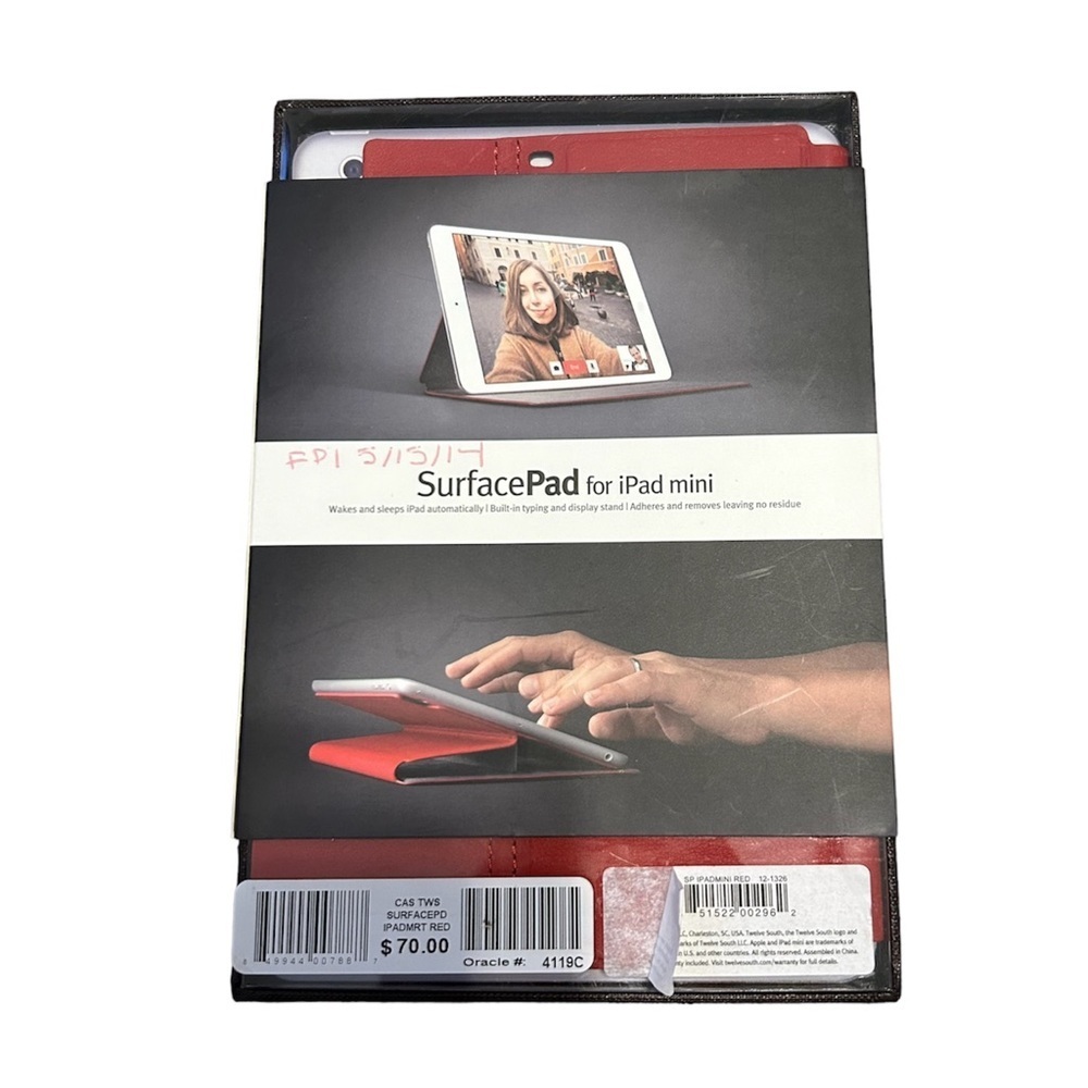 Surface Pad for iPad mini wakes & sleeps automatic ultra thin leather red case